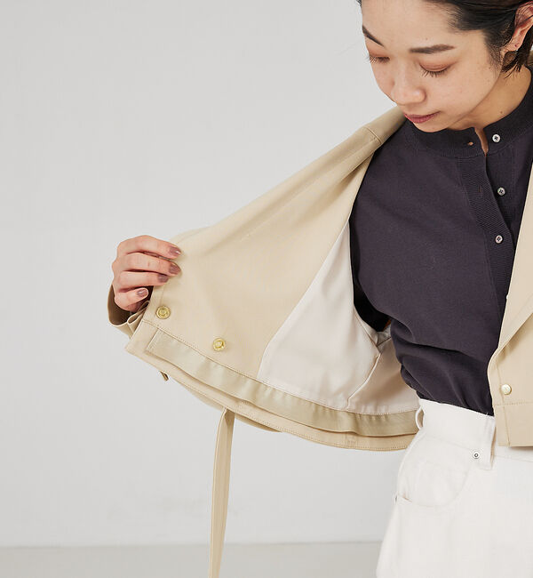 qualite「ドレープツイル2WAYコート」|トレンチコート|