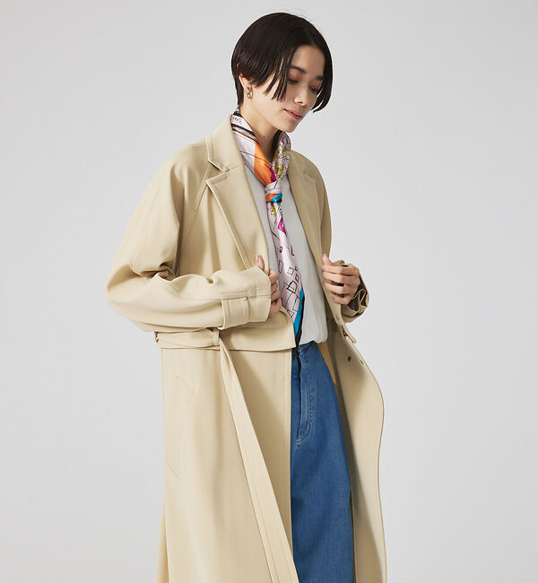 qualite「ドレープツイル2WAYコート」|トレンチコート|