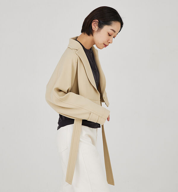 qualite「ドレープツイル2WAYコート」|トレンチコート|