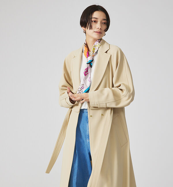 qualite「ドレープツイル2WAYコート」|トレンチコート|