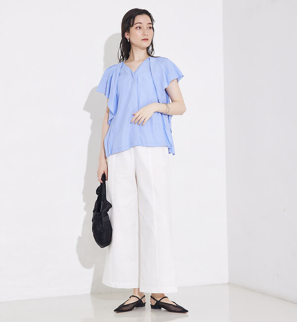 qualite「袖タックフリルシャツ」|シャツ・ブラウス|