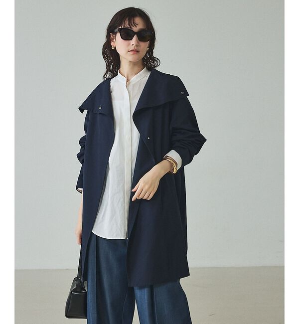 qualite「【大人のスプリングコート】オーバースタンドコート【予約】」|トレンチコート|