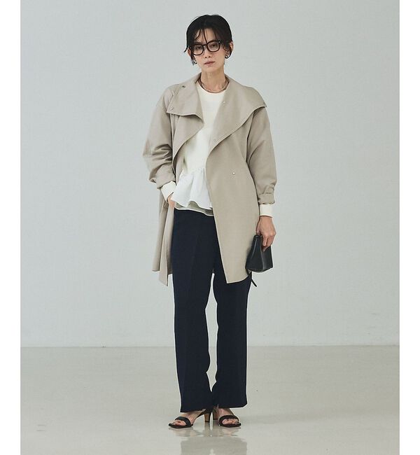 qualite「【大人のスプリングコート】オーバースタンドコート【予約】」|トレンチコート|