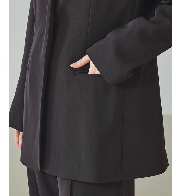 qualite「【UVカット/ストレッチ/セットアップ対応】ドライカルゼノーカラージャケット【予」|ノーカラージャケット|