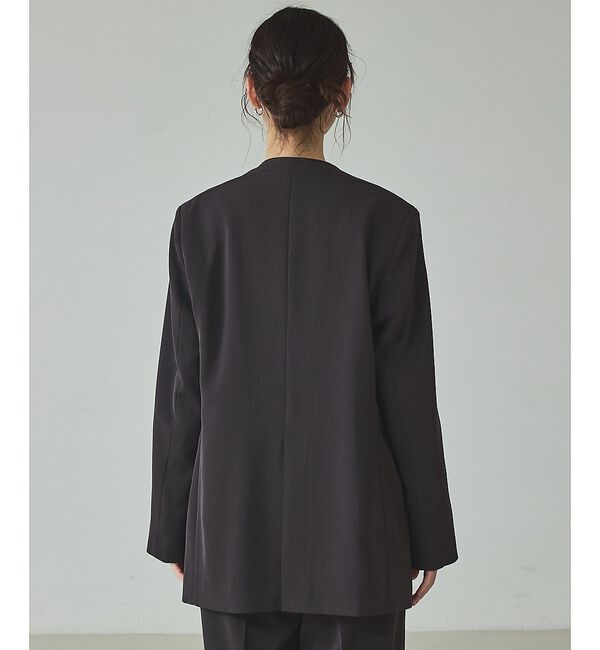 qualite「【UVカット/ストレッチ/セットアップ対応】ドライカルゼノーカラージャケット【予」|ノーカラージャケット|