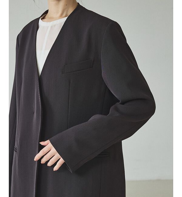 qualite「【UVカット/ストレッチ/セットアップ対応】ドライカルゼノーカラージャケット【予」|ノーカラージャケット|