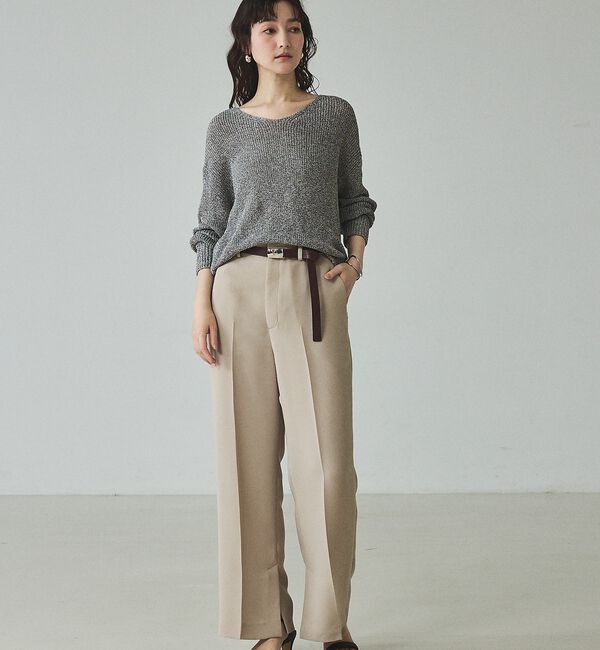 qualite「ミックスカラードライコットンニット【予約】」|ニット・セーター|