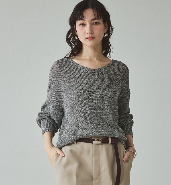 qualite「ミックスカラードライコットンニット【予約】」|ニット・セーター|