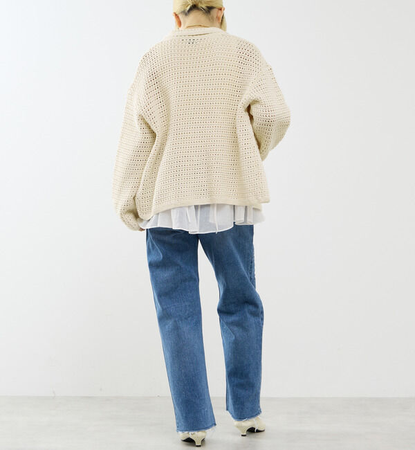 SOFFITTO「クロシェ風ニットカーディガン」|カーディガン|