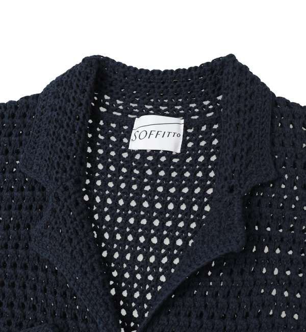 SOFFITTO「クロシェ風ニットカーディガン」|カーディガン|