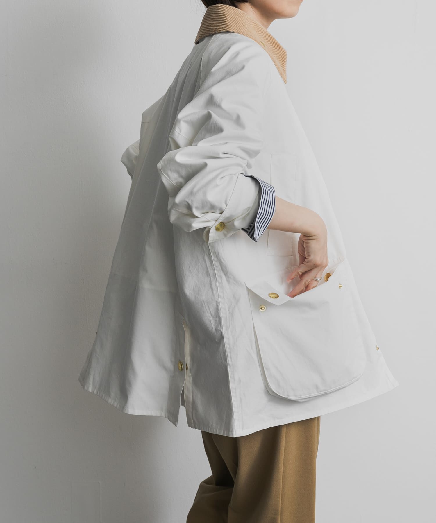 URBAN RESEARCH DOORS「『別注』Barbour　BEDALE」|ノーカラーコート|