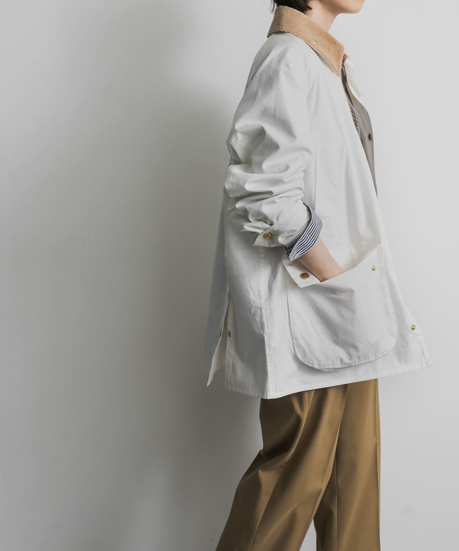URBAN RESEARCH DOORS「『別注』Barbour　BEDALE」|ノーカラーコート|
