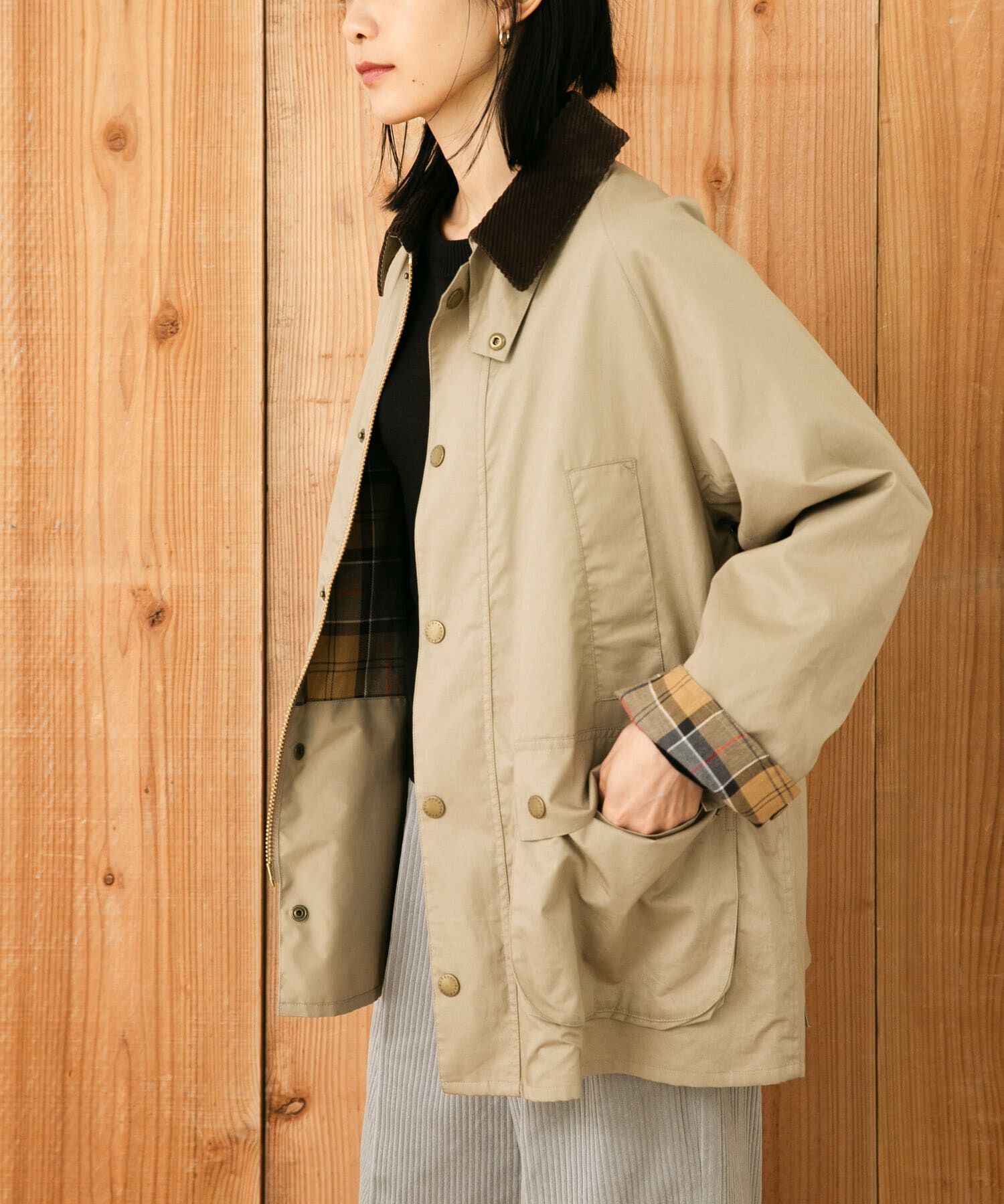 URBAN RESEARCH DOORS「『別注』Barbour　BEDALE」|ノーカラーコート|