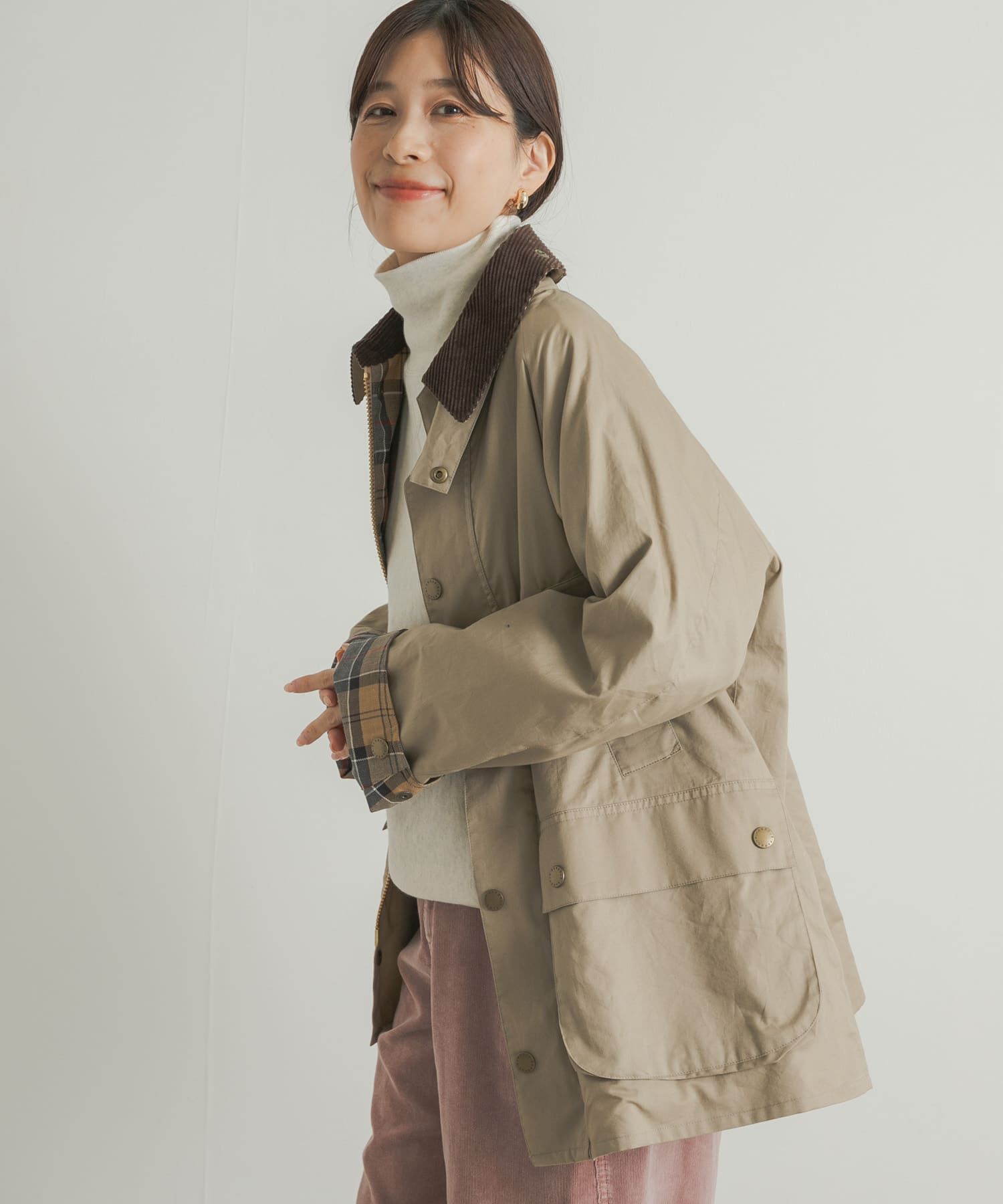 URBAN RESEARCH DOORS「『別注』Barbour　BEDALE」|ノーカラーコート|