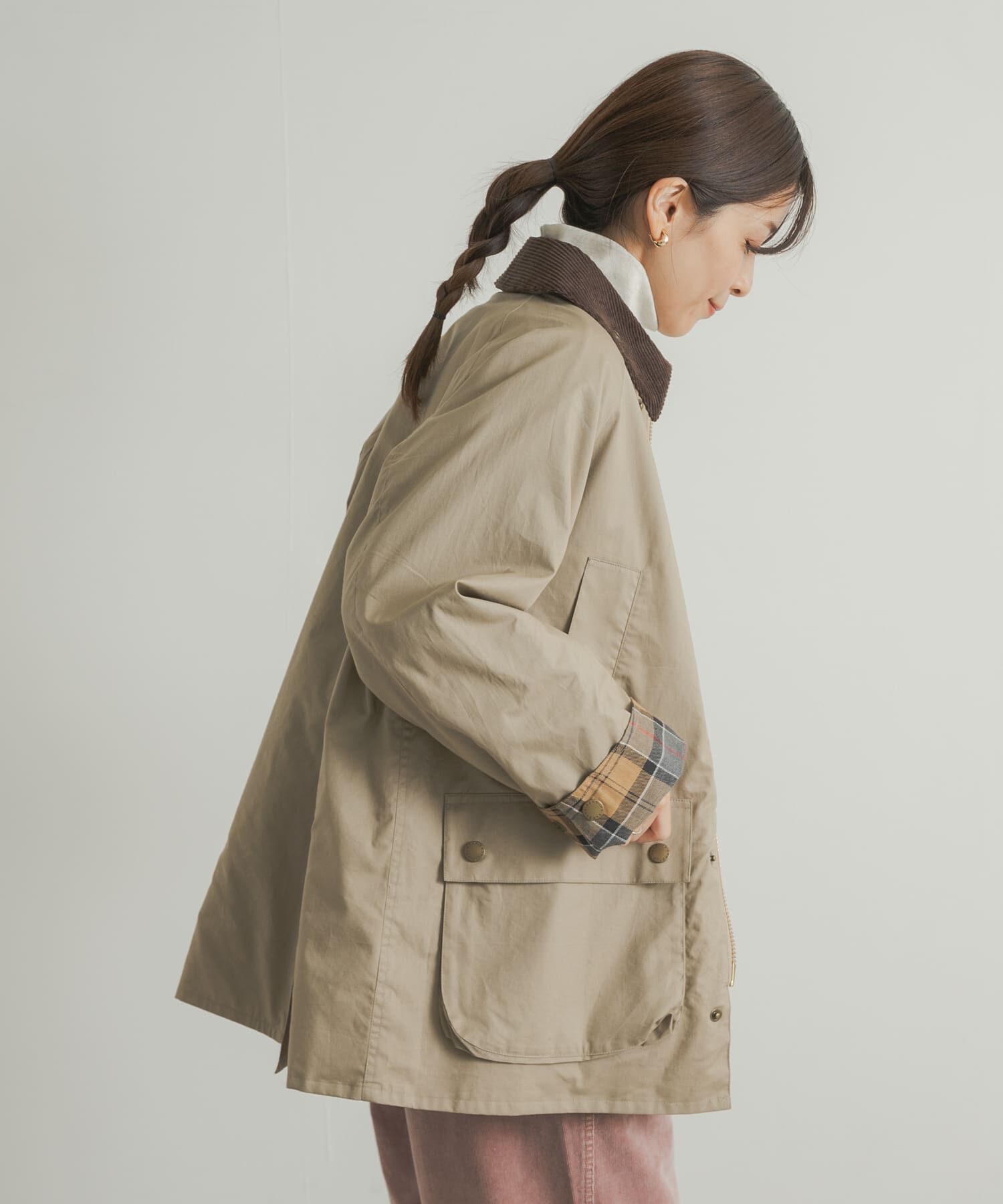 URBAN RESEARCH DOORS「『別注』Barbour　BEDALE」|ノーカラーコート|