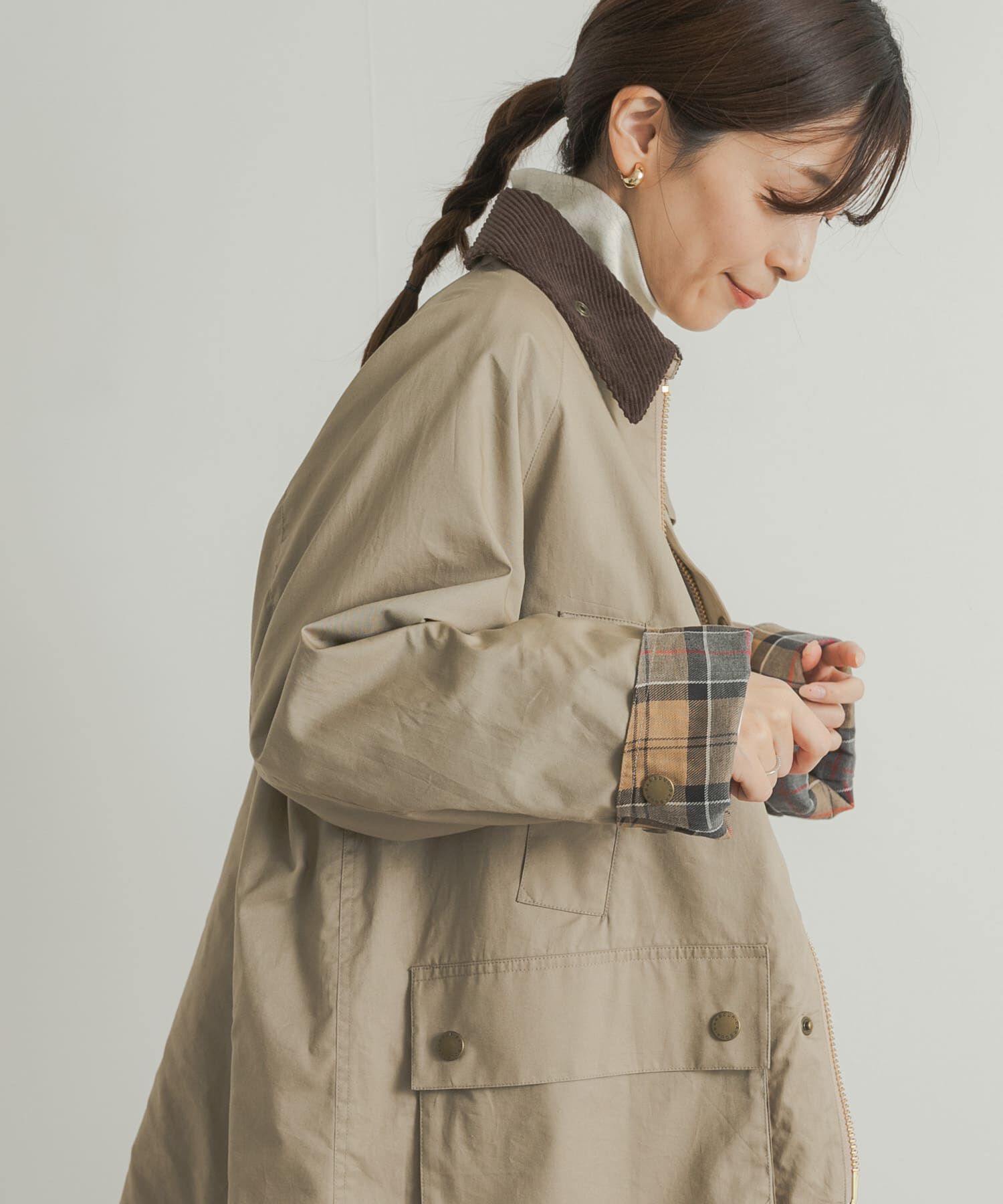 URBAN RESEARCH DOORS「『別注』Barbour　BEDALE」|ノーカラーコート|