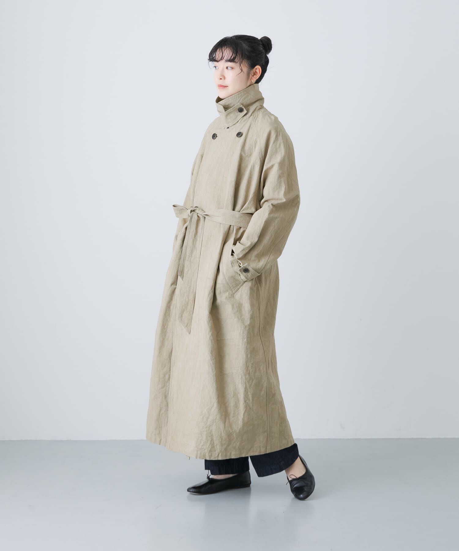 かぐれ「『ユニセックス』コットンリネンオーバートレンチコート」|トレンチコート|