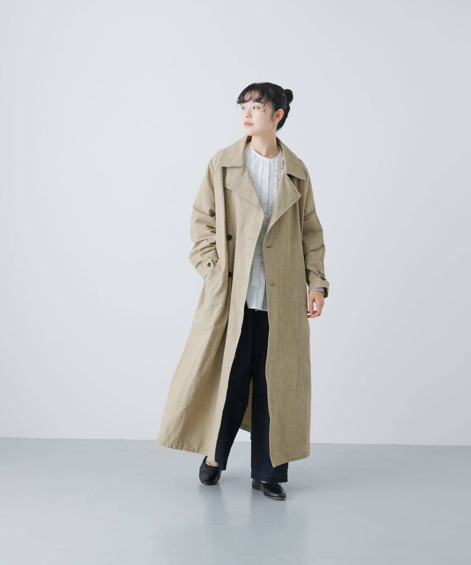 かぐれ「『ユニセックス』コットンリネンオーバートレンチコート」|トレンチコート|