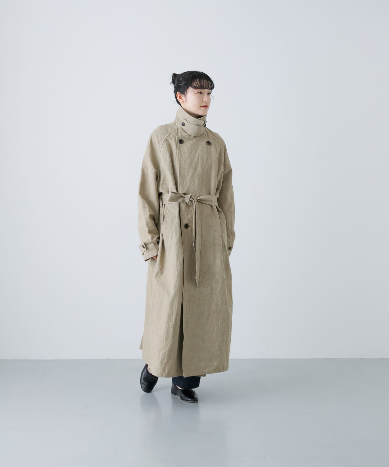 かぐれ「『ユニセックス』コットンリネンオーバートレンチコート」|トレンチコート|