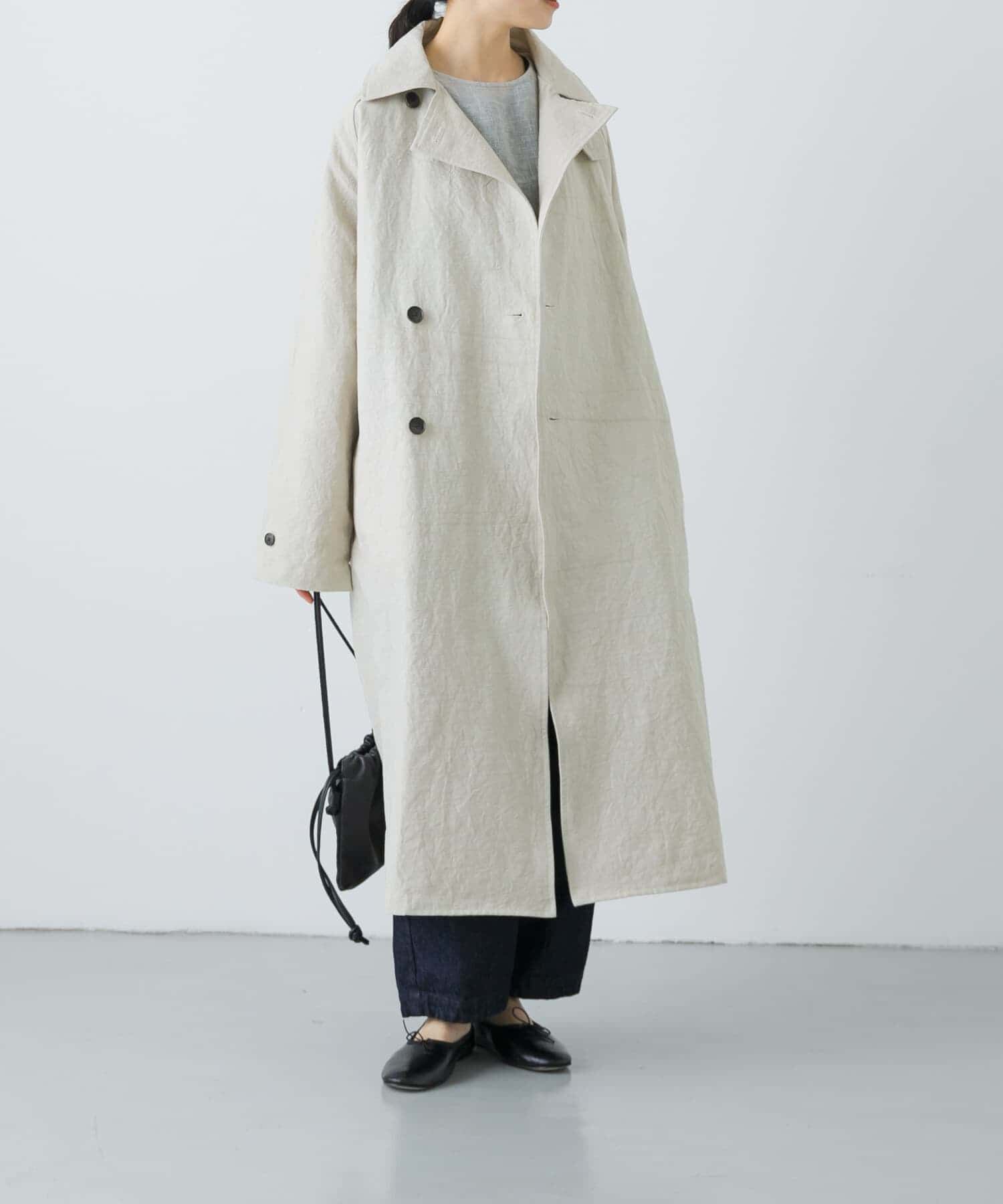 かぐれ「『ユニセックス』コットンリネンオーバートレンチコート」|トレンチコート|