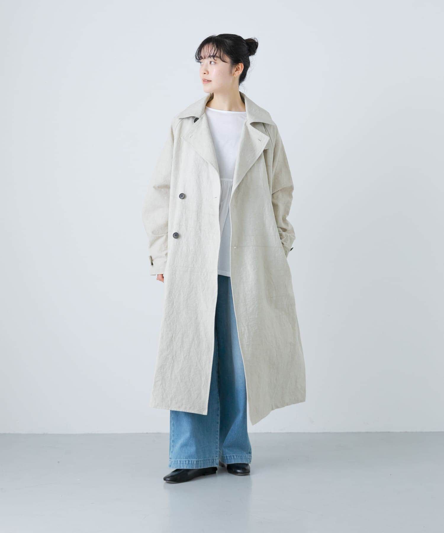 かぐれ「『ユニセックス』コットンリネンオーバートレンチコート」|トレンチコート|