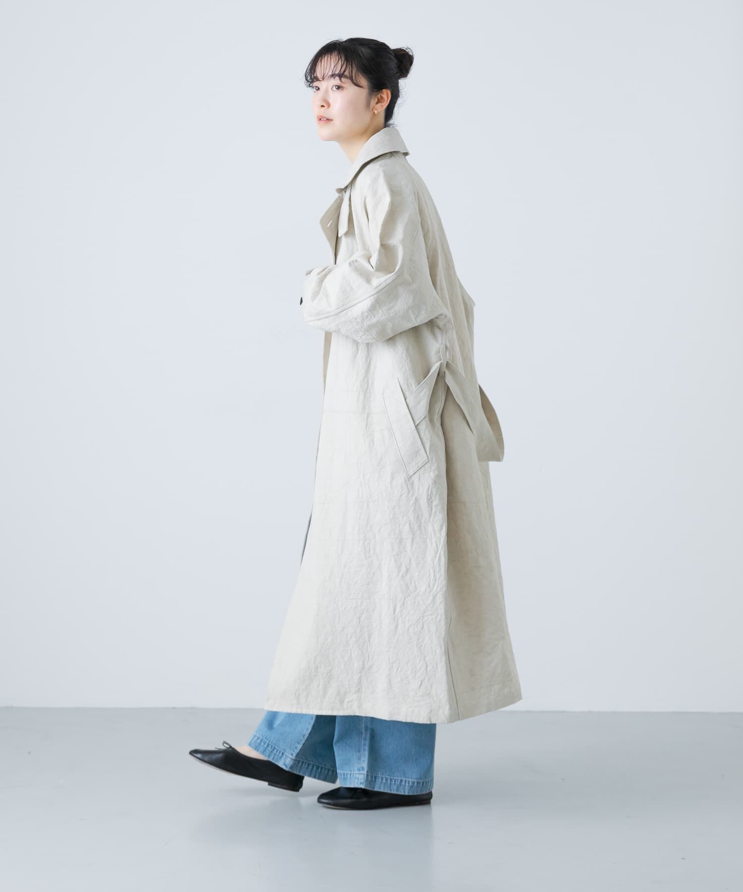 かぐれ「『ユニセックス』コットンリネンオーバートレンチコート」|トレンチコート|