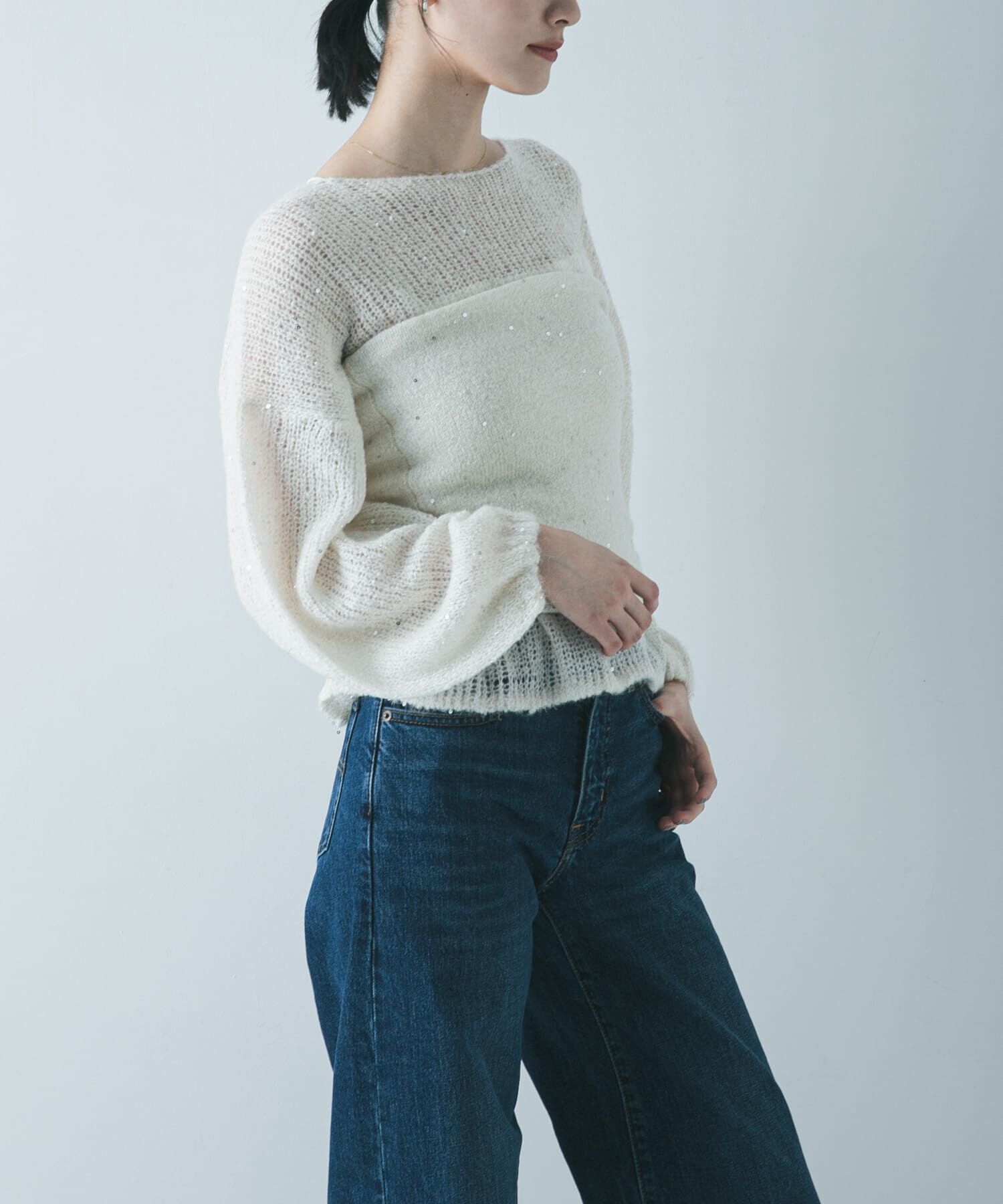 URBAN RESEARCH「スパンコールモヘヤチューブトップ」|チューブトップ|