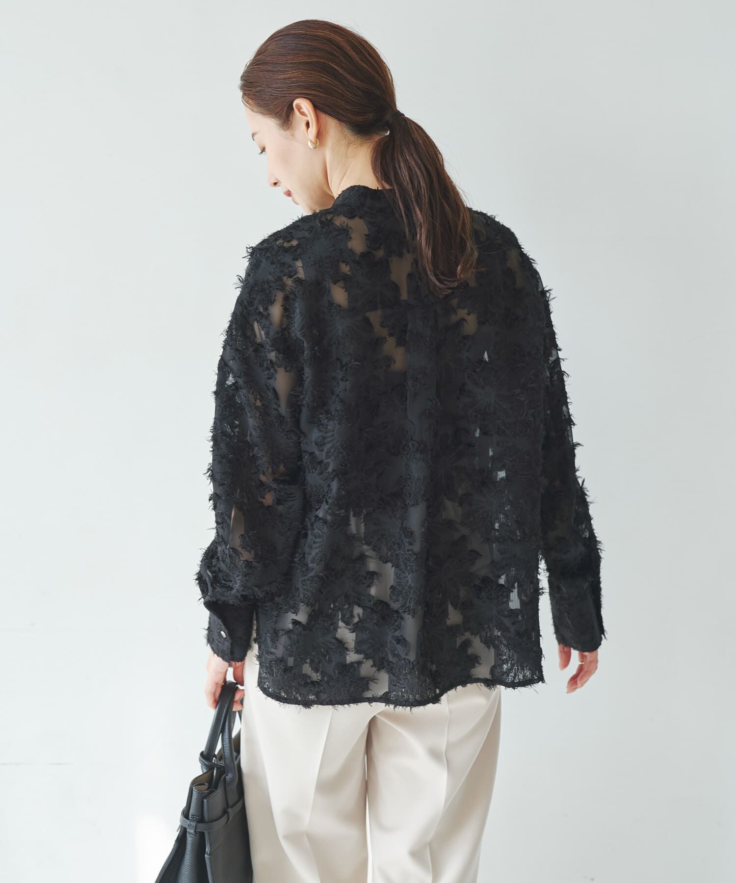 URBAN RESEARCH「カットジャガードバンドカラーシャツ」|シャツ・ブラウス|