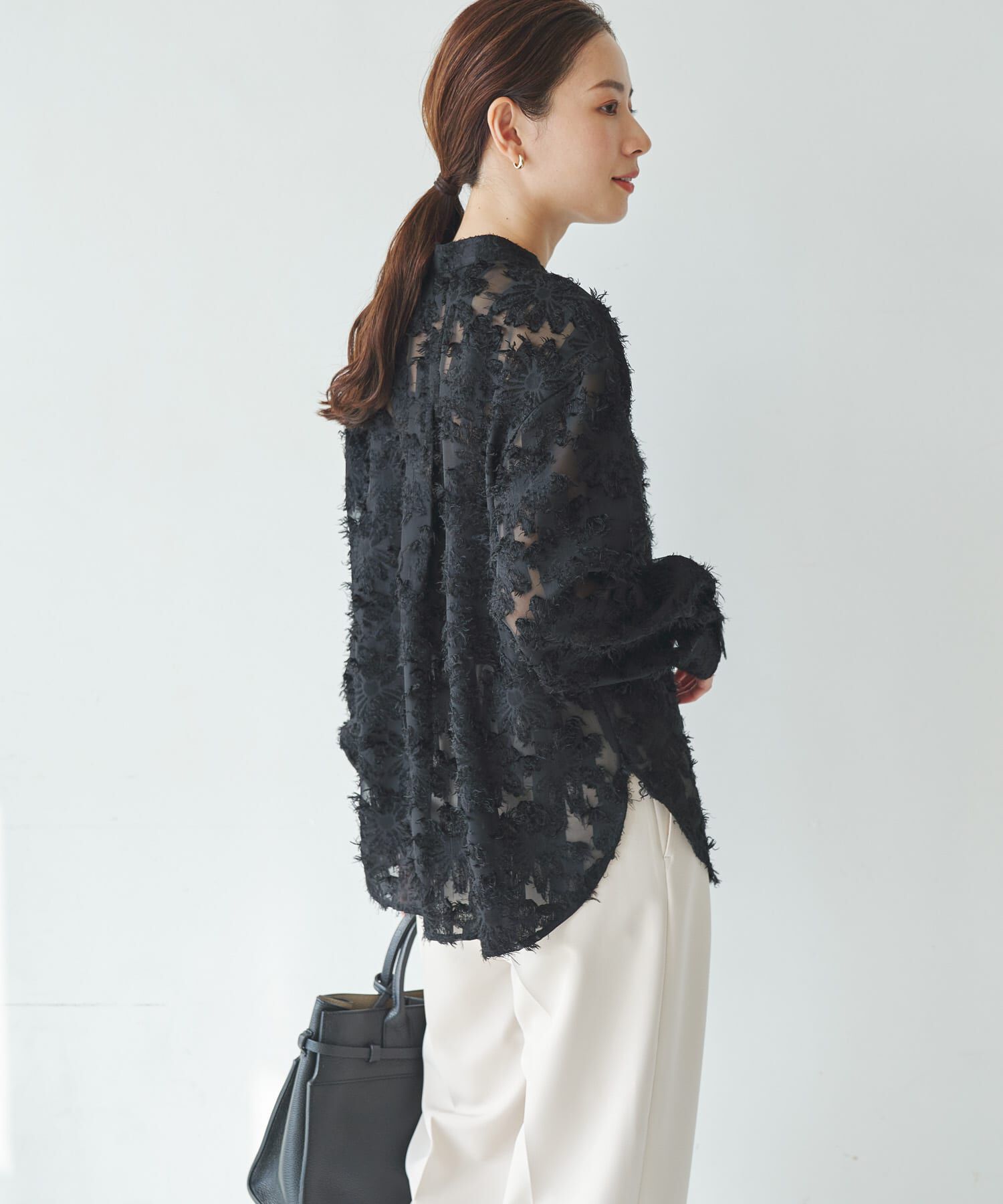 URBAN RESEARCH「カットジャガードバンドカラーシャツ」|シャツ・ブラウス|