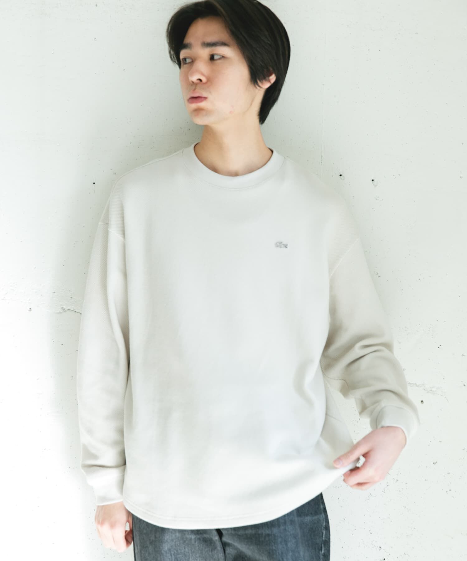 URBAN RESEARCH DOORS「『別注』LACOSTE&times;DOORS　THICK PIQUE ROUND LONG-SLEEVE」|Tシャツ・カットソー|