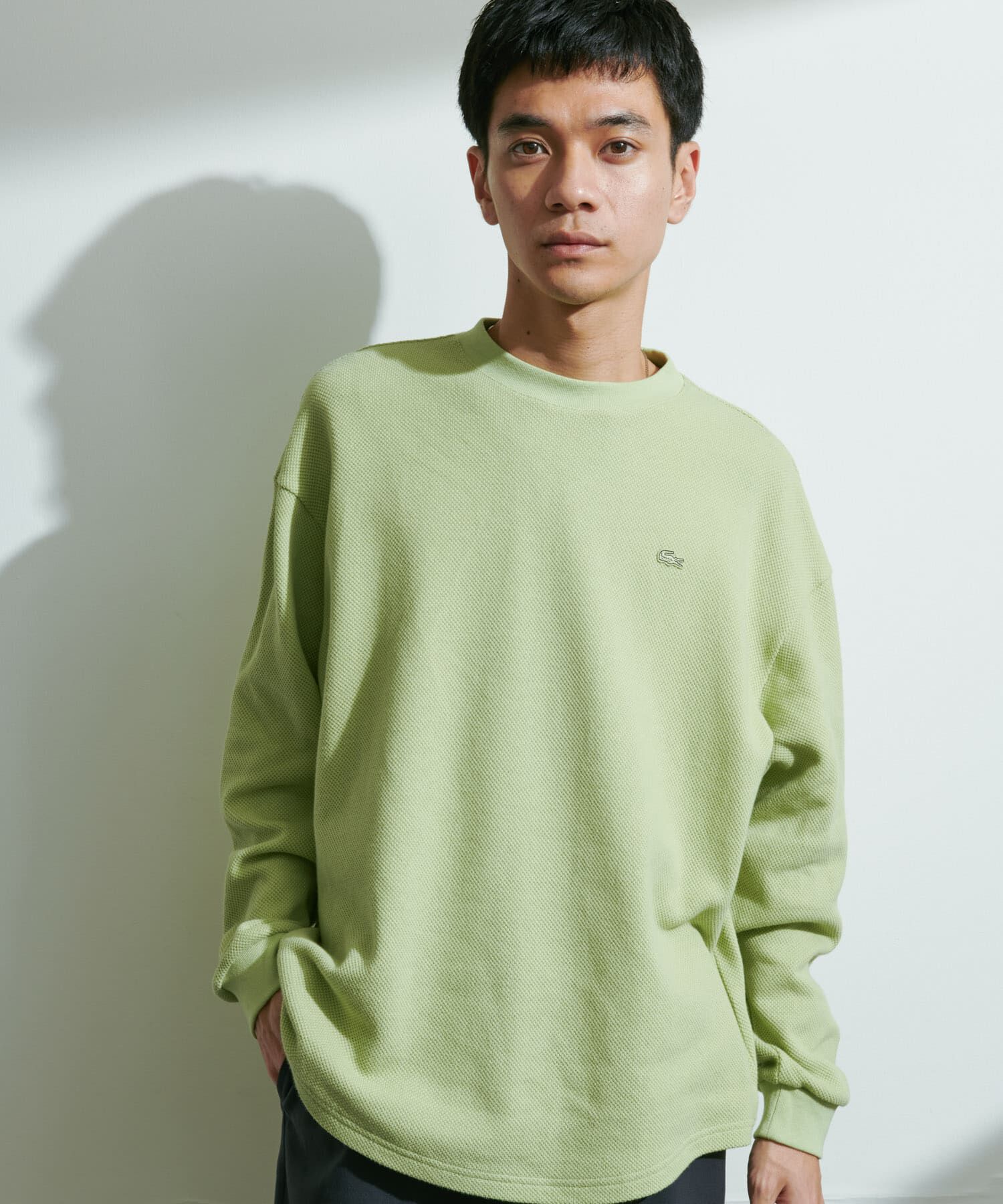 URBAN RESEARCH DOORS「『別注』LACOSTE&times;DOORS　THICK PIQUE ROUND LONG-SLEEVE」|Tシャツ・カットソー|