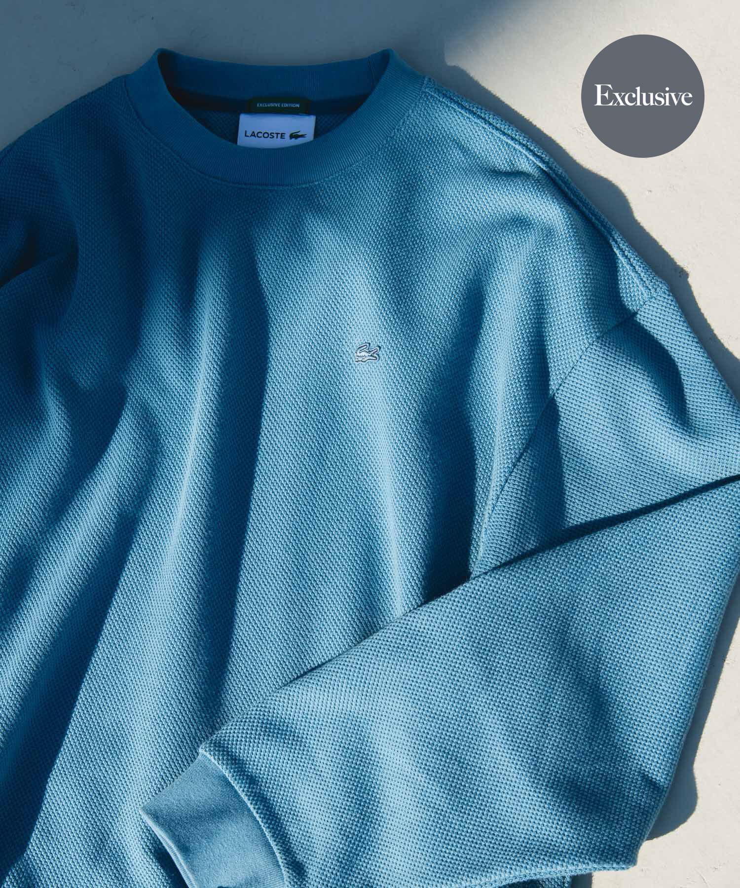 URBAN RESEARCH DOORS「『別注』LACOSTE&times;DOORS　THICK PIQUE ROUND LONG-SLEEVE」|Tシャツ・カットソー|ライトブルー