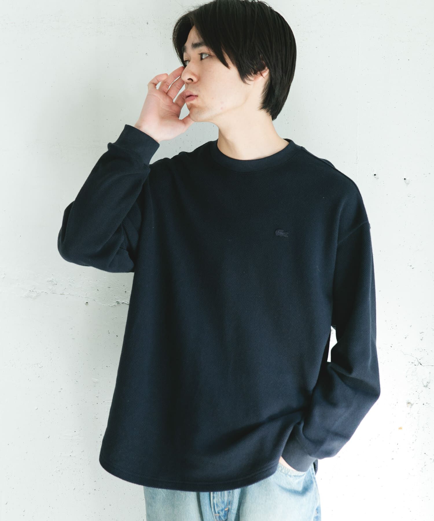 URBAN RESEARCH DOORS「『別注』LACOSTE&times;DOORS　THICK PIQUE ROUND LONG-SLEEVE」|Tシャツ・カットソー|