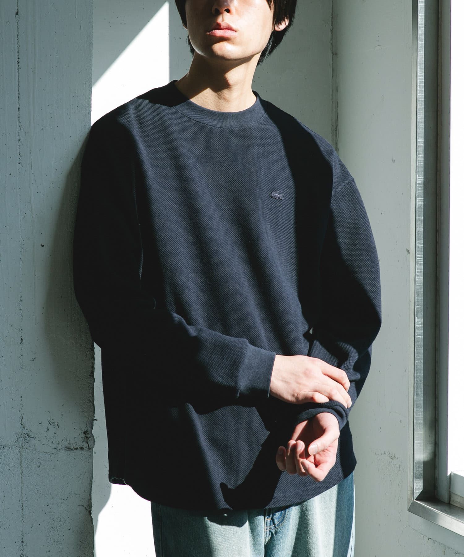 URBAN RESEARCH DOORS「『別注』LACOSTE&times;DOORS　THICK PIQUE ROUND LONG-SLEEVE」|Tシャツ・カットソー|