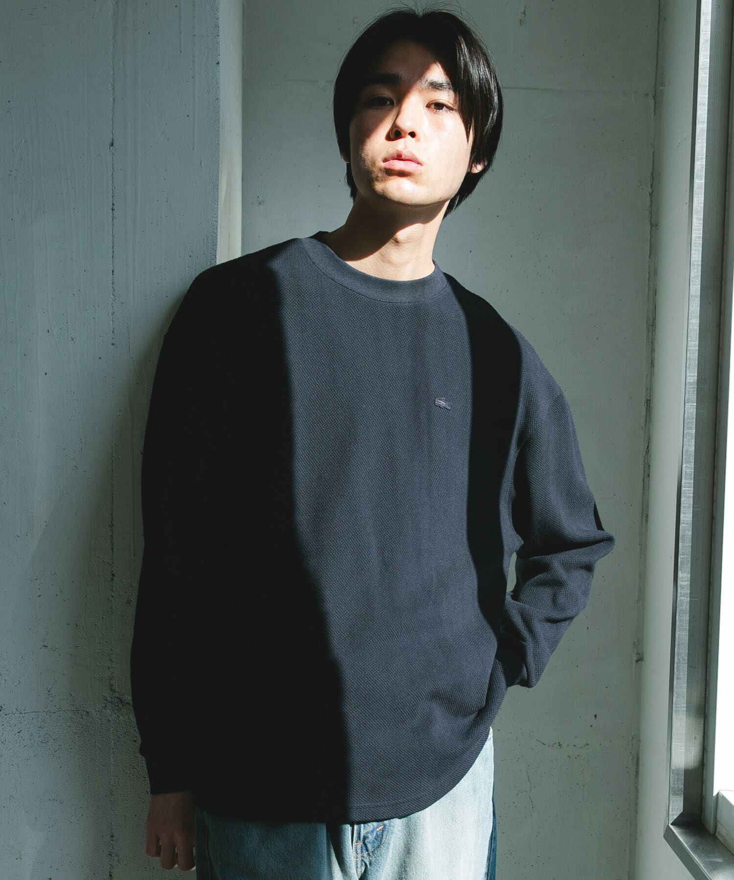 URBAN RESEARCH DOORS「『別注』LACOSTE&times;DOORS　THICK PIQUE ROUND LONG-SLEEVE」|Tシャツ・カットソー|