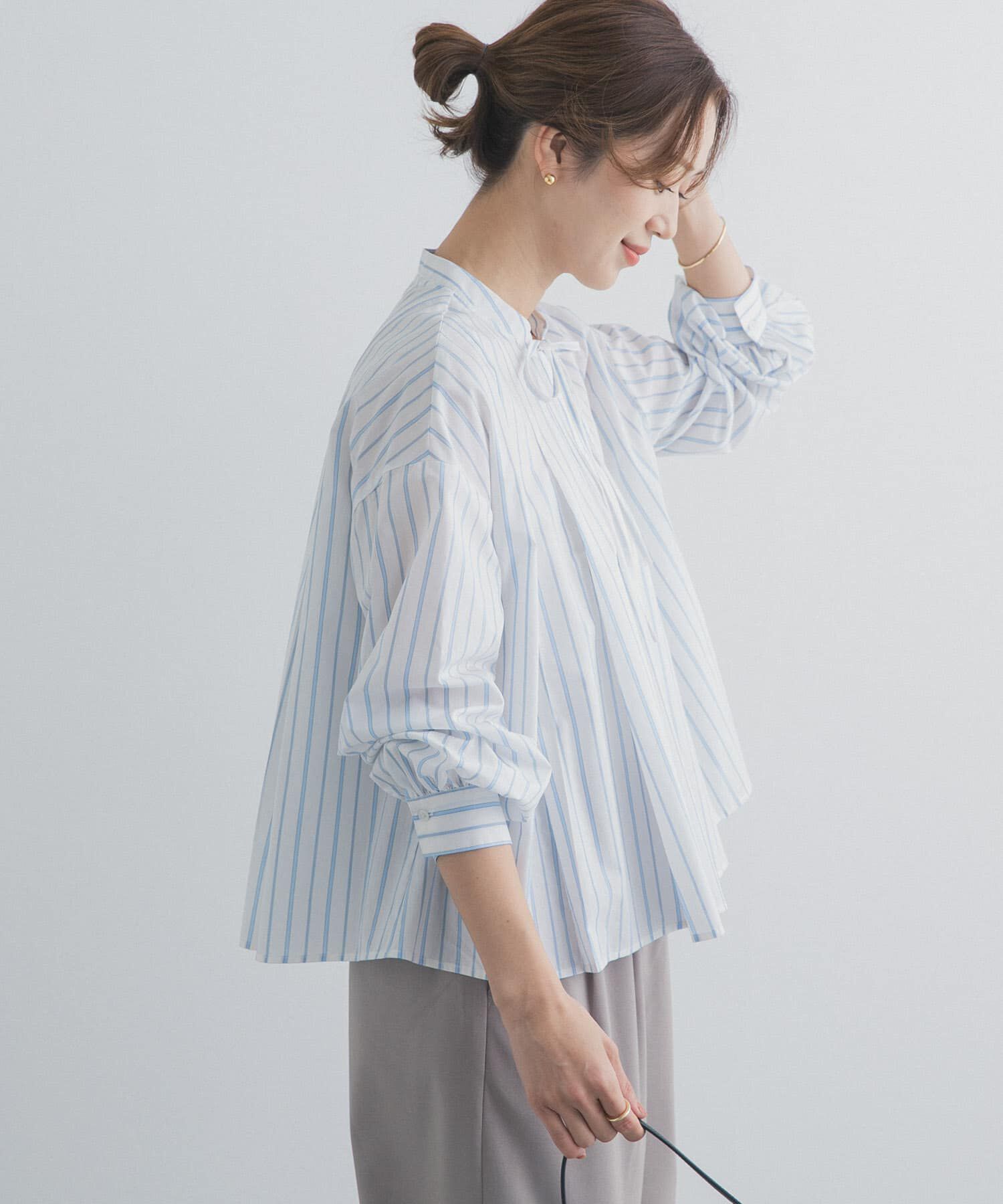 URBAN RESEARCH DOORS「ストライプリボンフレアブラウス」|シャツ・ブラウス|