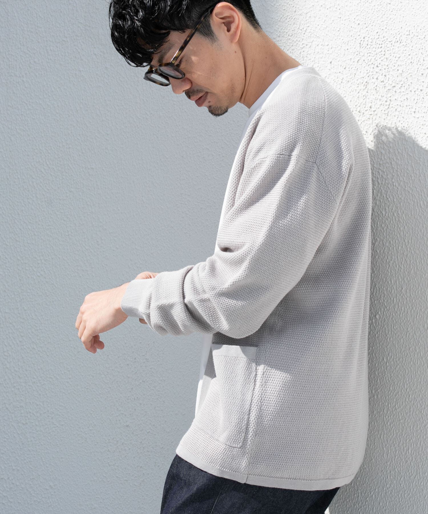 URBAN RESEARCH ROSSO「『WEB限定』変形カノコトッパーニットカーディガン」|カーディガン|