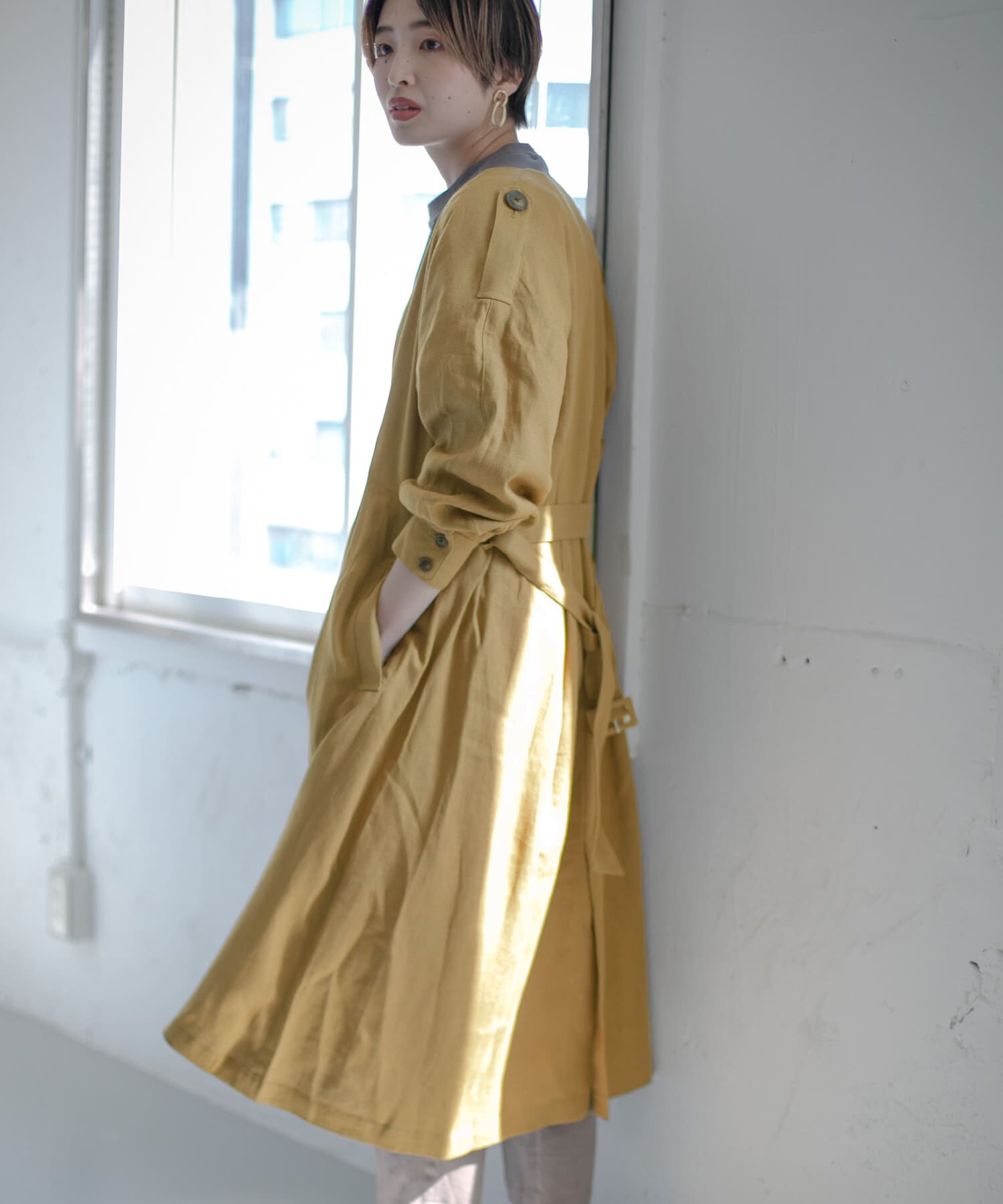  「トレンチドレスコート&there4;」|トレンチコート|キャメル