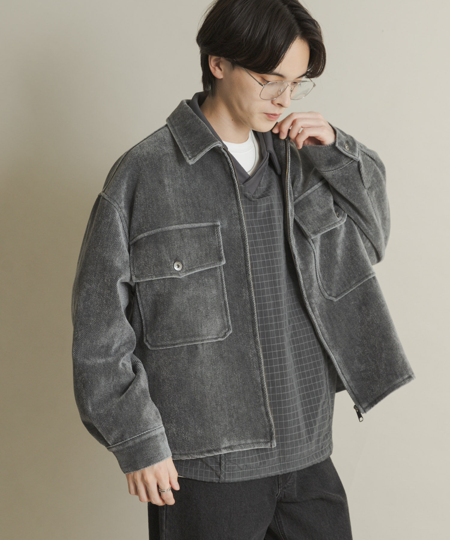 SENSE OF PLACE by URBAN RESEARCH「ヴィンテージツイルZIPブルゾン」|ブルゾン・スタジャン|