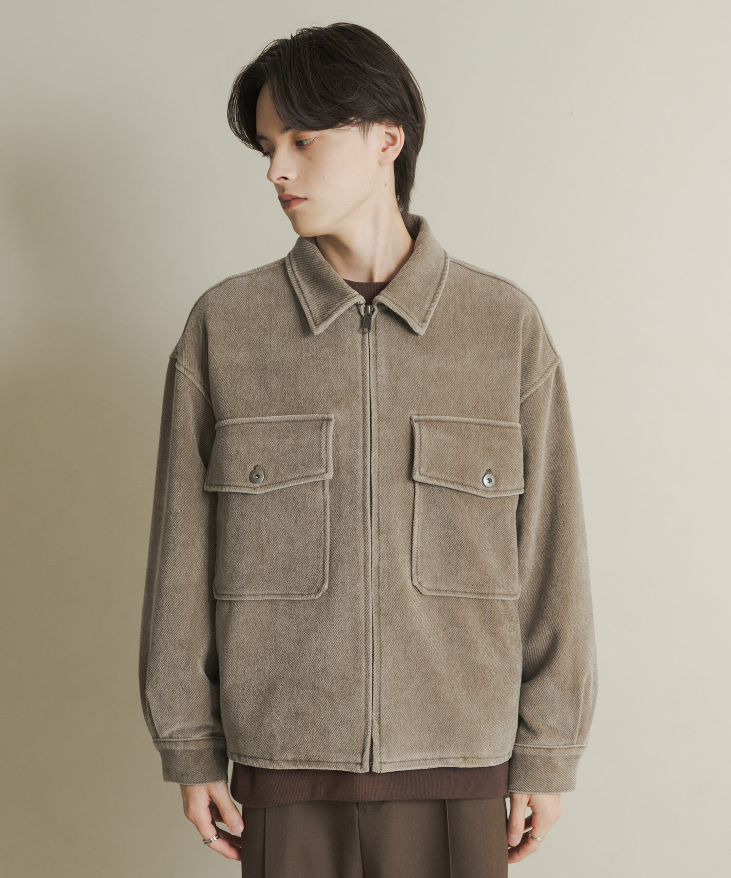 SENSE OF PLACE by URBAN RESEARCH「ヴィンテージツイルZIPブルゾン」|ブルゾン・スタジャン|