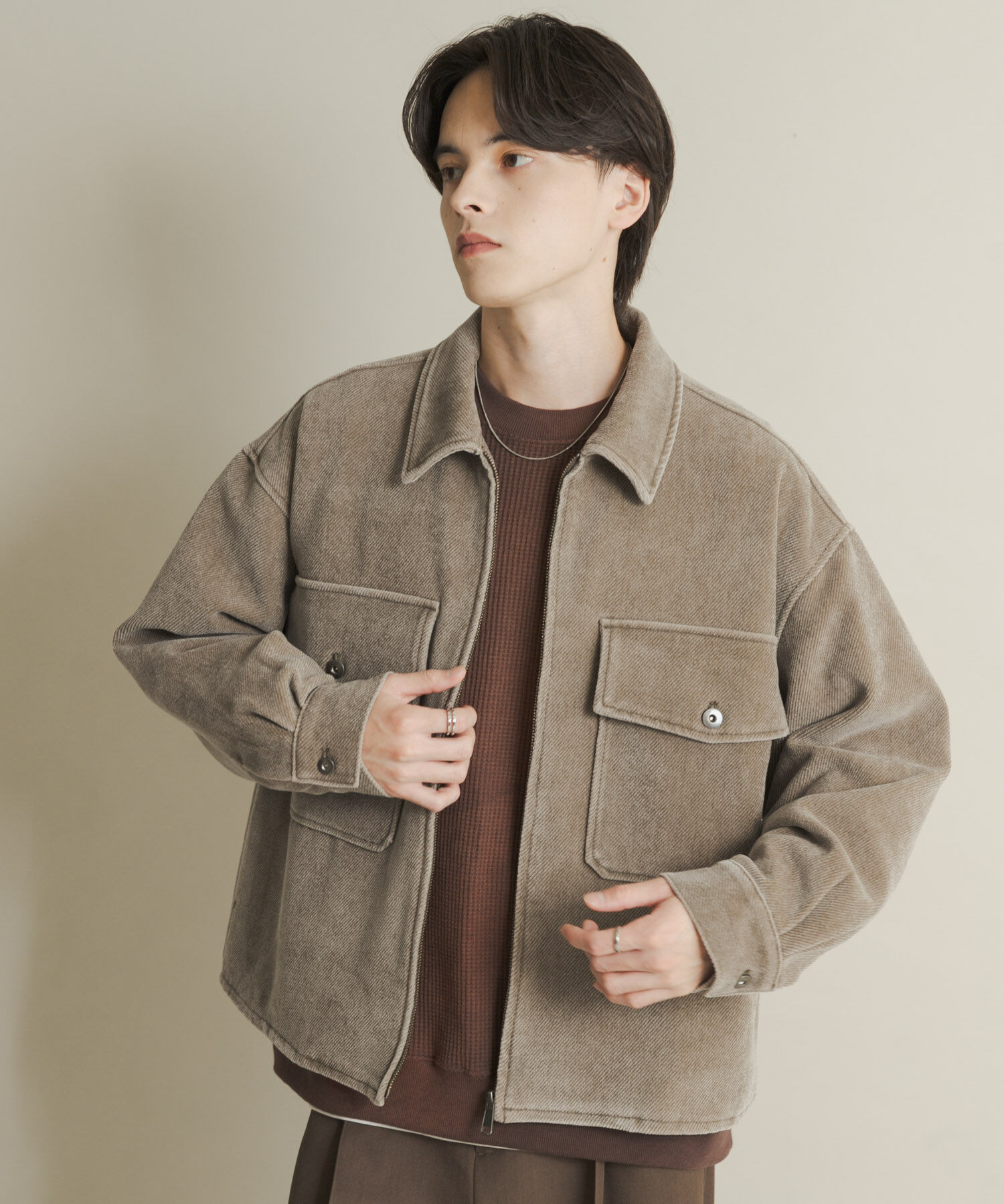 SENSE OF PLACE by URBAN RESEARCH「ヴィンテージツイルZIPブルゾン」|ブルゾン・スタジャン|