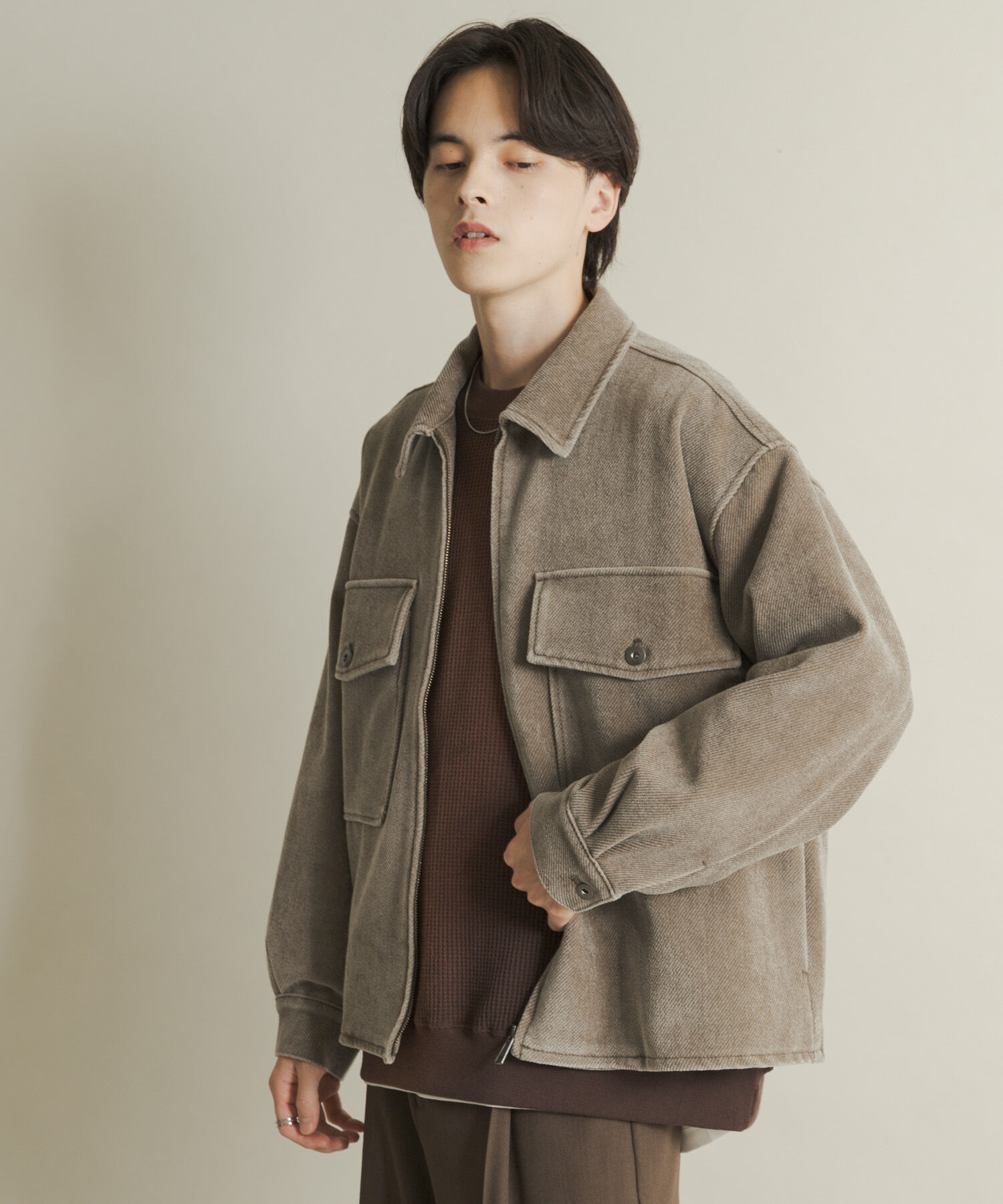 SENSE OF PLACE by URBAN RESEARCH「ヴィンテージツイルZIPブルゾン」|ブルゾン・スタジャン|