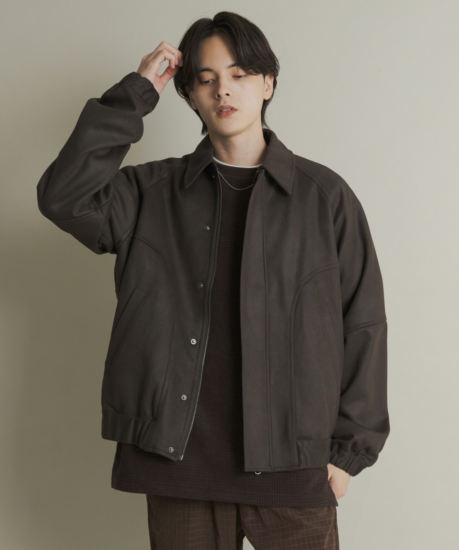 SENSE OF PLACE by URBAN RESEARCH「『ユニセックス』ツイルスエードタッチZIPブルゾン」|ブルゾン・スタジャン|