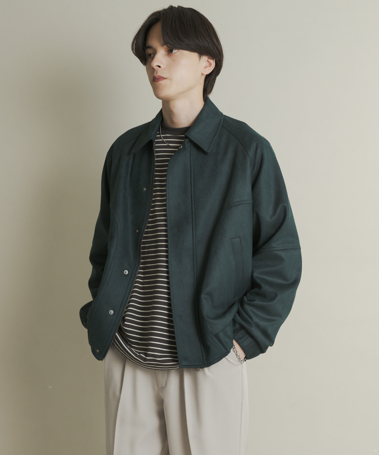 SENSE OF PLACE by URBAN RESEARCH「『ユニセックス』ツイルスエードタッチZIPブルゾン」|ブルゾン・スタジャン|