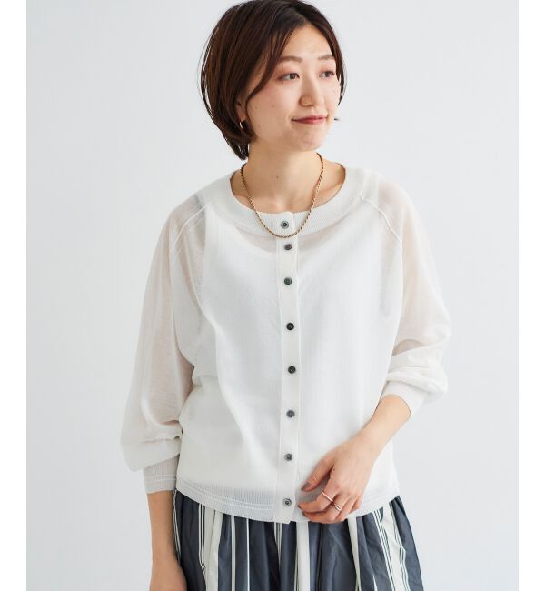 le.coeur blanc「シアー前後2WAYクルーカーディガン」|カーディガン|