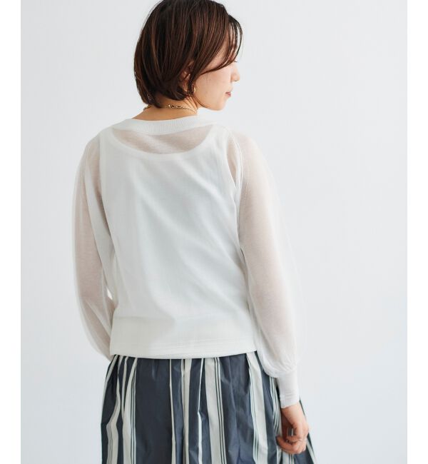 le.coeur blanc「シアー前後2WAYクルーカーディガン」|カーディガン|