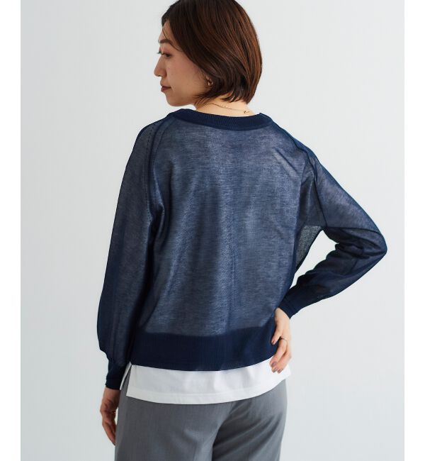 le.coeur blanc「シアー前後2WAYクルーカーディガン」|カーディガン|