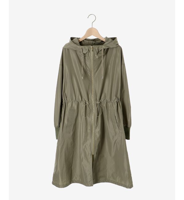  「ライトタフタフードロングブルゾン」|ブルゾン・スタジャン|