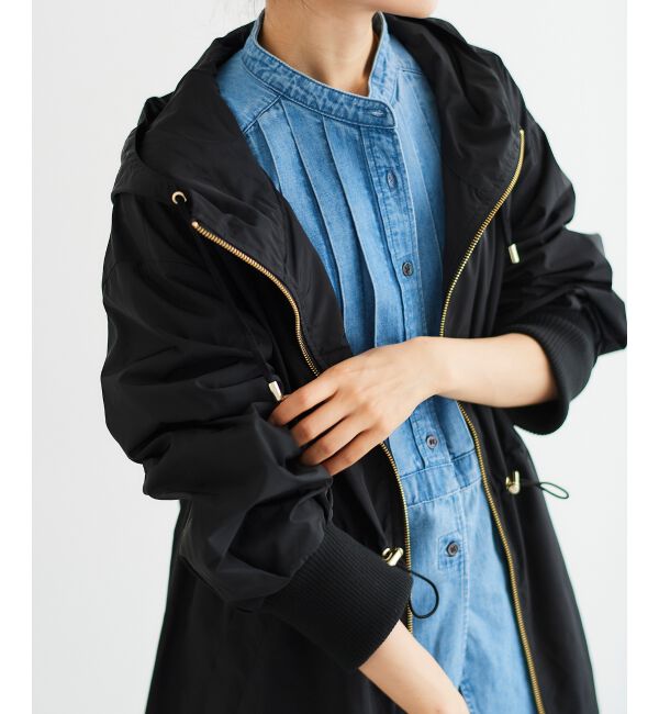  「ライトタフタフードロングブルゾン」|ブルゾン・スタジャン|