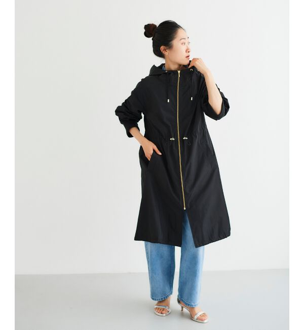  「ライトタフタフードロングブルゾン」|ブルゾン・スタジャン|